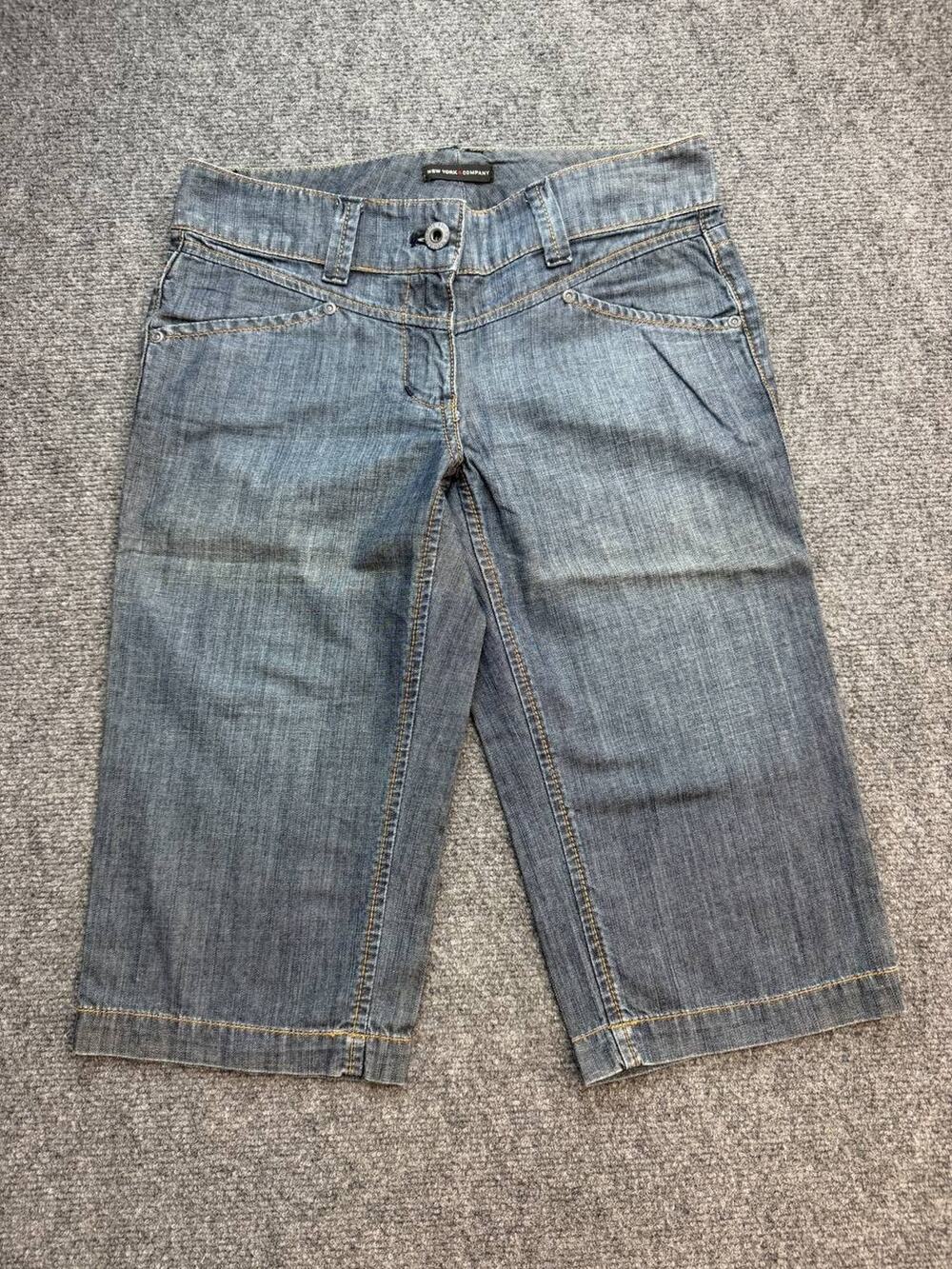 Y2K New York & Company Womens Size 2 Denim Bermuda Shorts Medium Wash Cotton